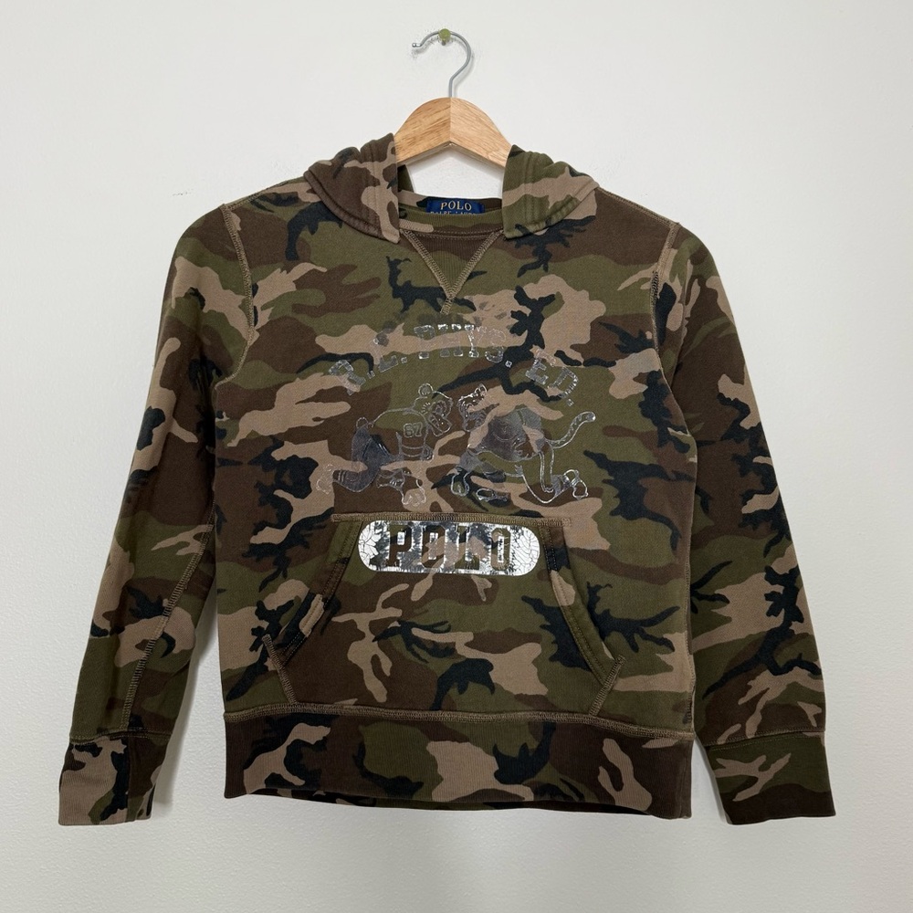 Polo Ralph Lauren Camo Fleece Graphic Hoodie kids size 8